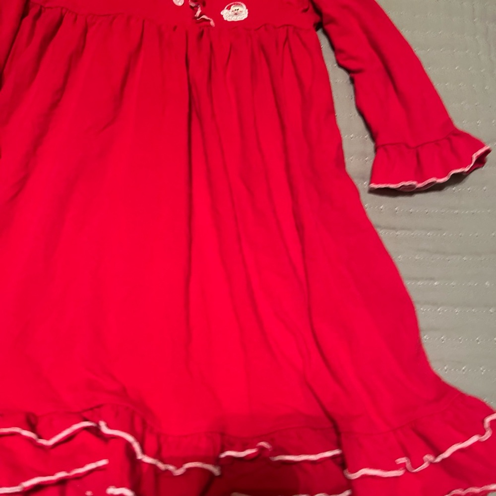 Abby & Evie Toddler Girls Size 5 Red Christmas Santa Dress Ruffle Holiday - Picture 3 of 8